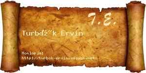 Turbók Ervin névjegykártya