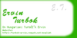 ervin turbok business card